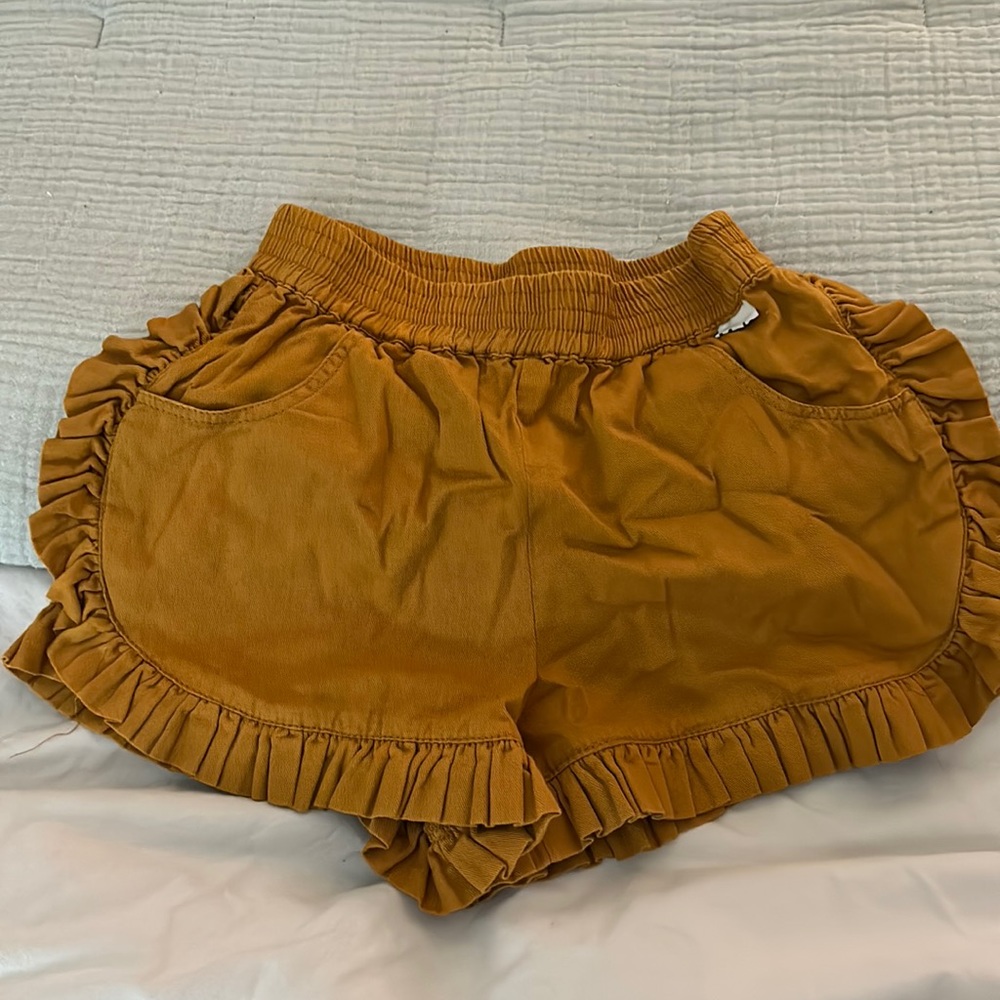 Molo Mustard Ruffle Trim Girls Shorts